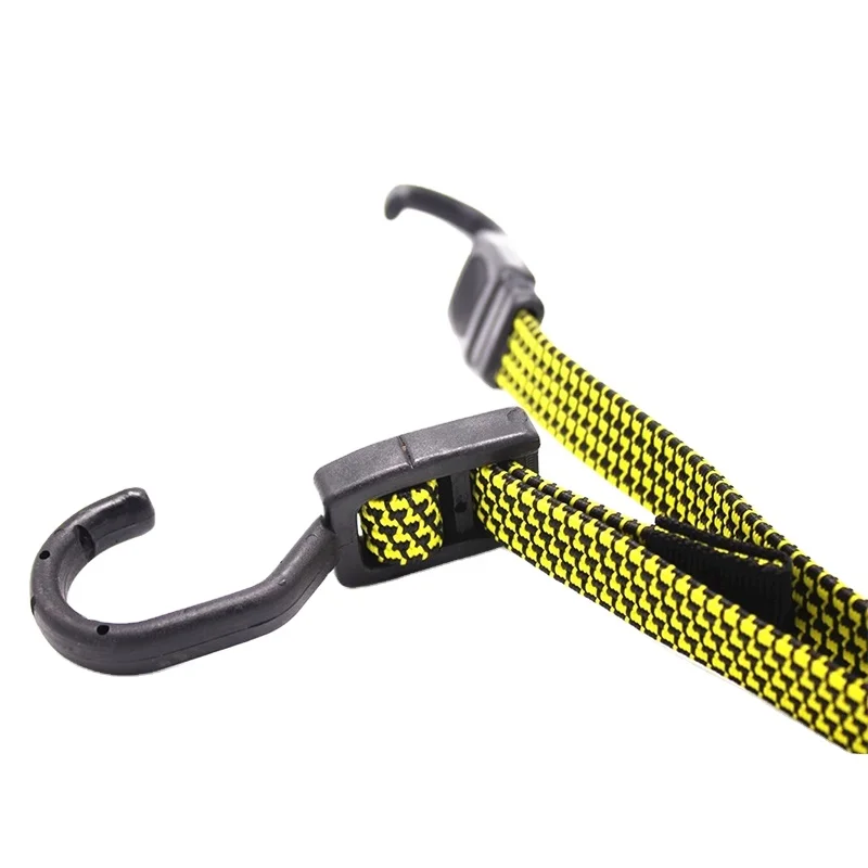 Регулируемый плоский ремешок 18 мм эластичная веревка для багажа велосипеда с термообработанным пластиковым крючком эластичный шнур