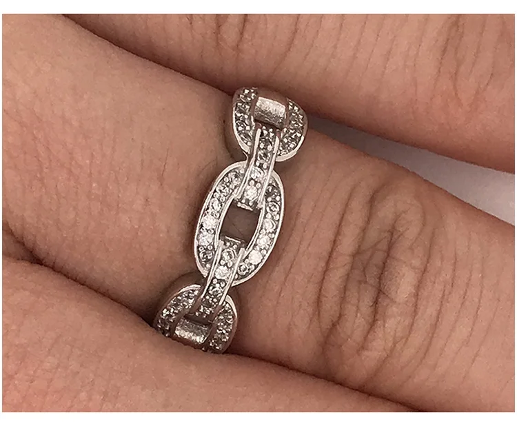 White Gold Italian cz 925 Sterling Silver Ring For Men