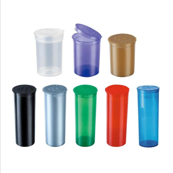 Wholesale High Quality Pop Top Pill Bottle Waterproof External Airtight Storage Jar Container Lid Plastic Pop Top Bottle Tube