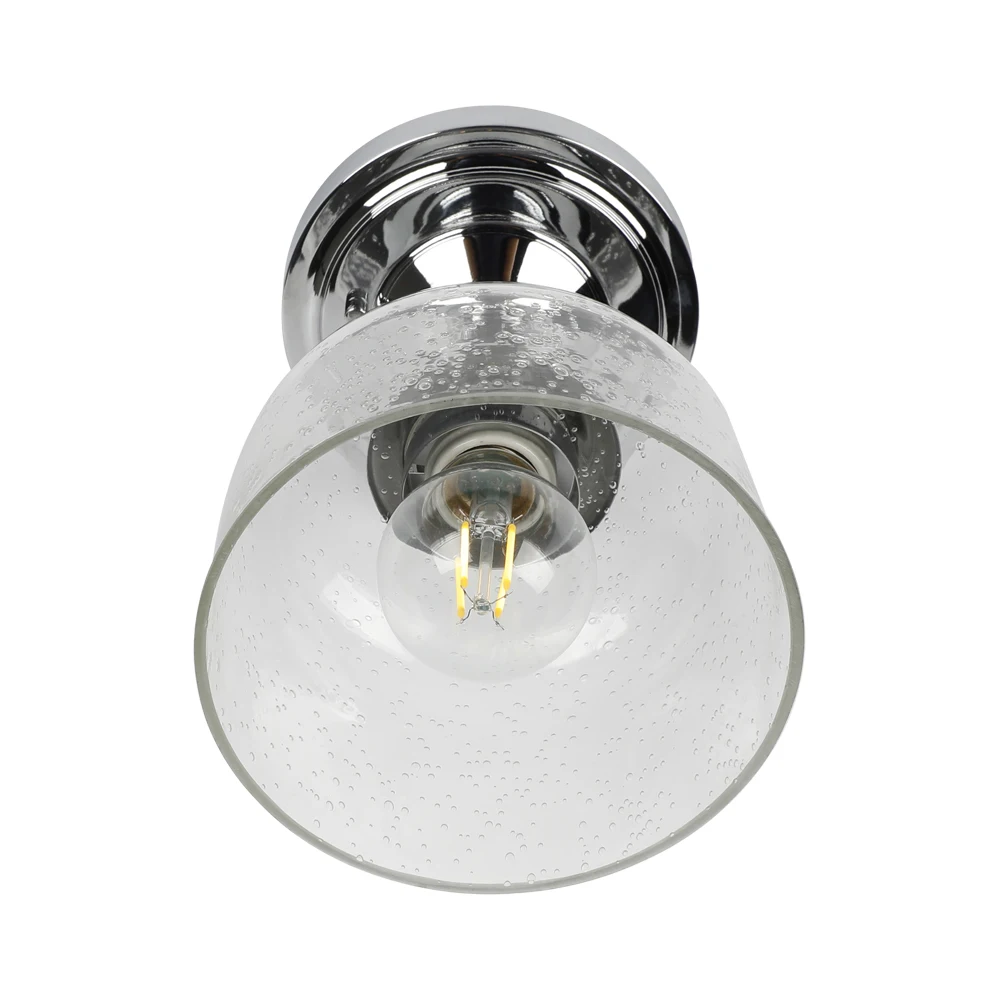 Small Flush Mount with Glass Shade Living Room Ceiling Lightings Brushed Nickel Cheap Flush Mount