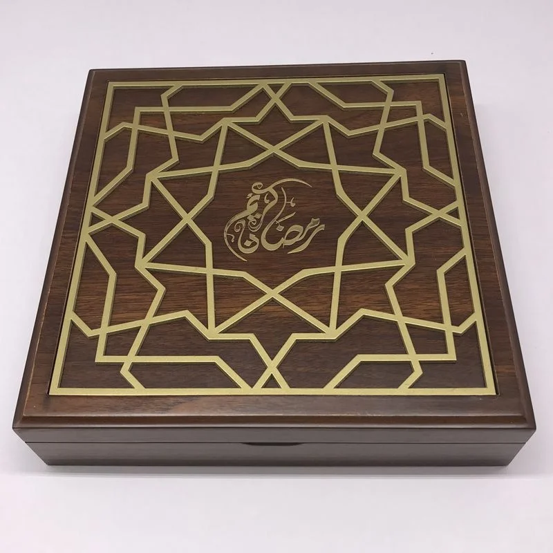 
Laser Cut Wooden Box For Dates MDF Wood Packing Boxes Fancy Arabic Chocolate Gift Sweets Box For Islamic Gift 