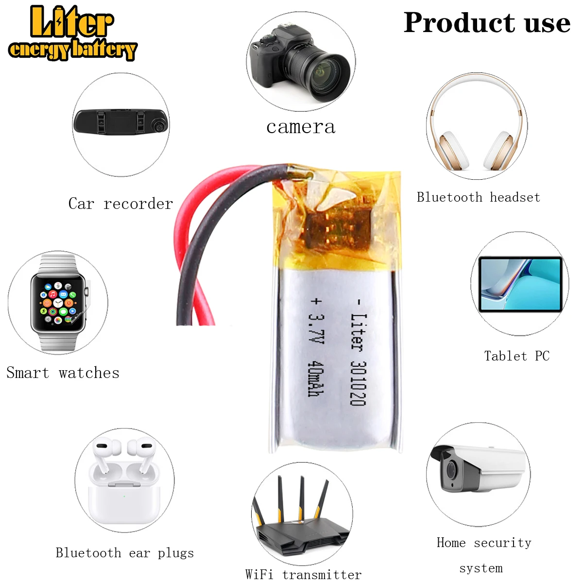 Литий-полимерный аккумулятор Smart watch mini 3 7 V 40mAh lipo 301020 для