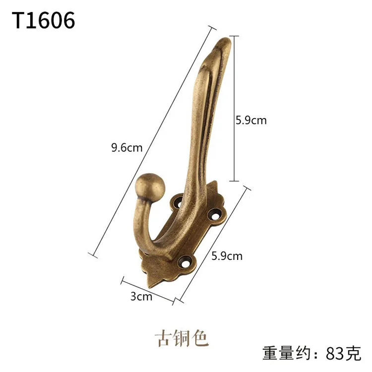 Factory Wholesale Custom Modern Classic Antique Metal Golden Solid Brass Mounted 2 Double J Key Rack Coat And Hat Hook For Wall