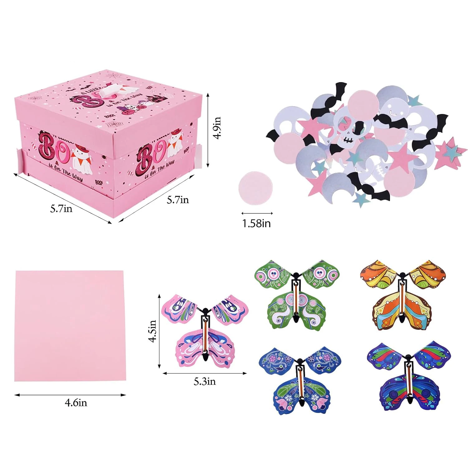 Pink Halloween Unique Exploding Surprise Gift Box Surprise Flying Butterfly Box Exploding Gift Box