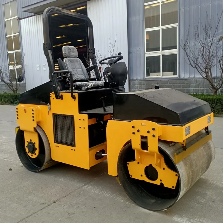 Double Drums Walk Behind Ride On Asphalt Road Mini Vibrator Tandem Roller