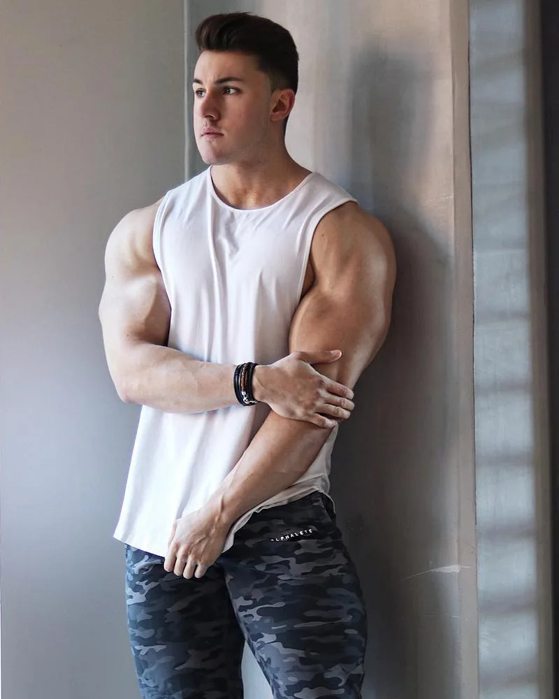 
Wholesale Promotional Custom Sleeveless T Shirt Tank Top Men Sleeveless t shirt men deep cut gym tank top Mens 