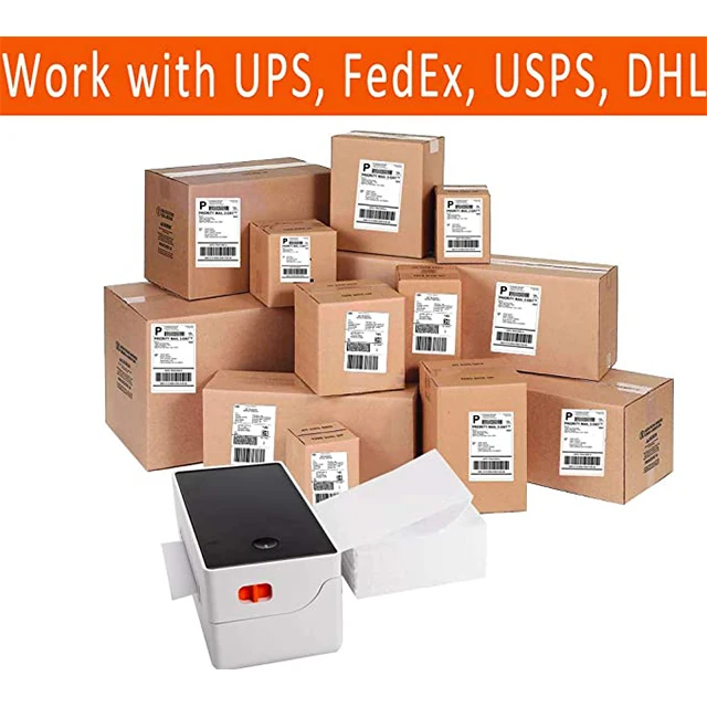 Barcode Blank Custom Waybill Private Packaging Direct Shipping Thermal Sticker Label Printer Paper Roll