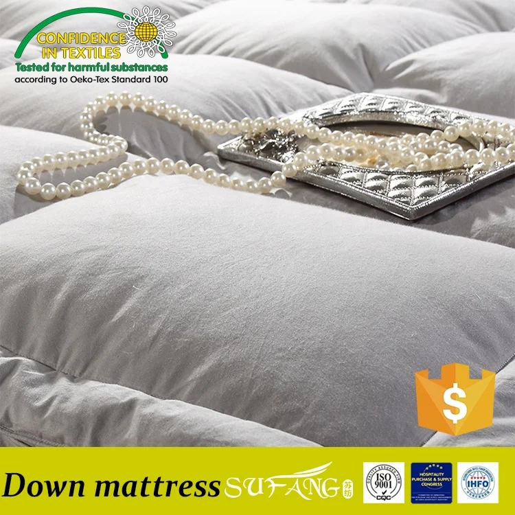Sufang brand hotel supply 2 layers 10cm height microfiber down filling mattress topper pad