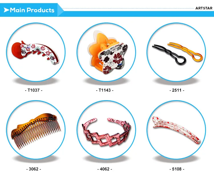 Hot Sale Round Flexible Plastic Hair Barrettes