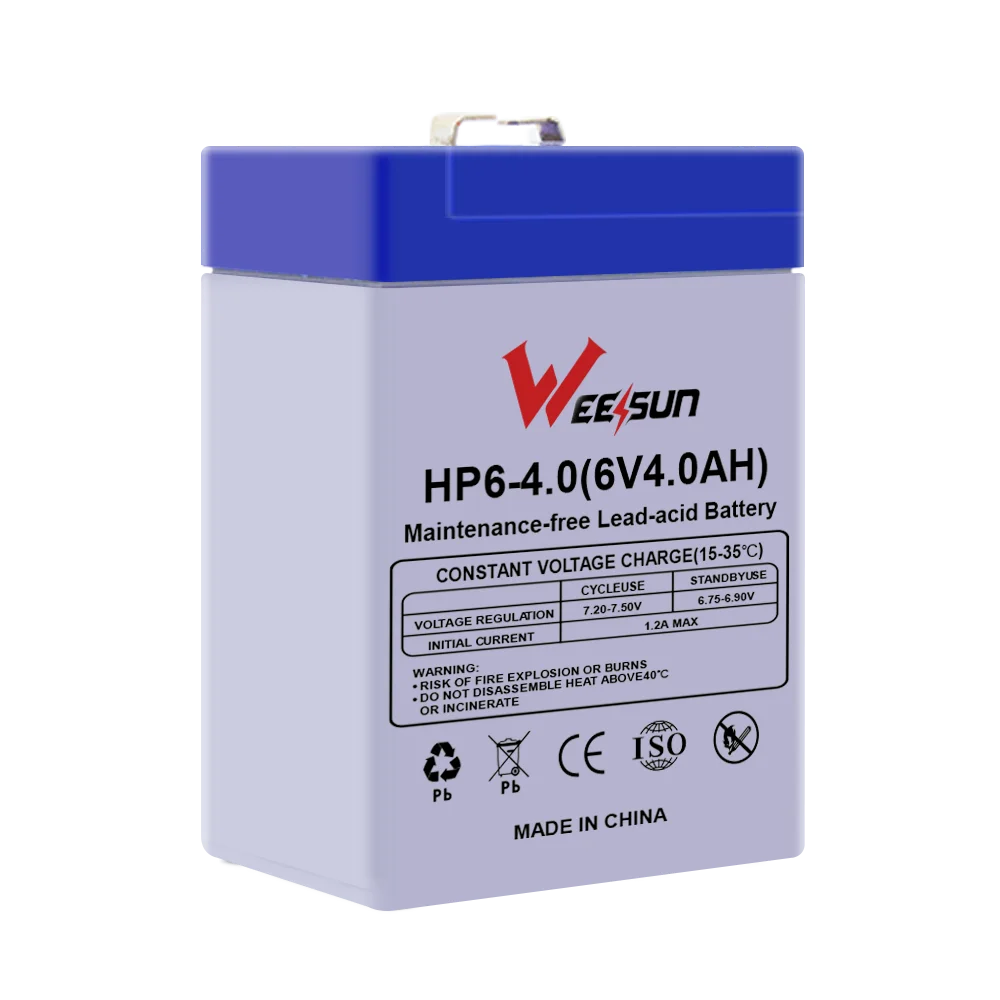 Factory 6v 4ah valve regulated lead acid battery for portable tube light electric motorcycle electric scale 6v 5.5ah battery