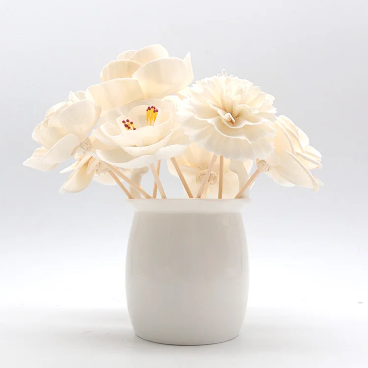 ESTICK Hot Selling Eco friendly Sola Wood Flower Reed Diffuser Sola Flower For Air Fresher With Custom Box For Accessories