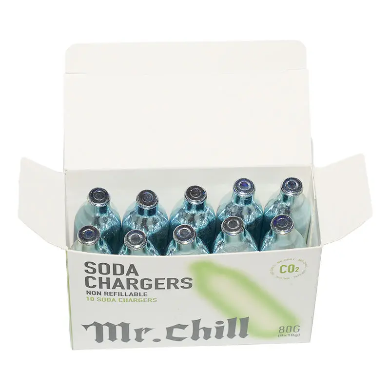 8 Grams Co2 Seltzer Soda Charger Cylinders OEM Acceptable Soda Siphon Steel Customized Outdoor Sports Game Bonus Framus 50 8l 2l