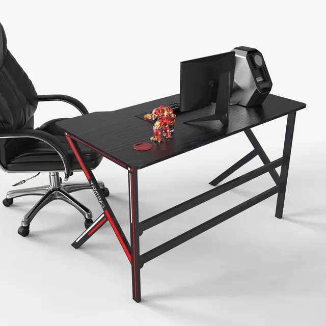 High Quality Structurally Stable Heavy Duty MDF Gamer Laptop Stand Home Gaming Table RGB E-Sports Computer Pc Desk/