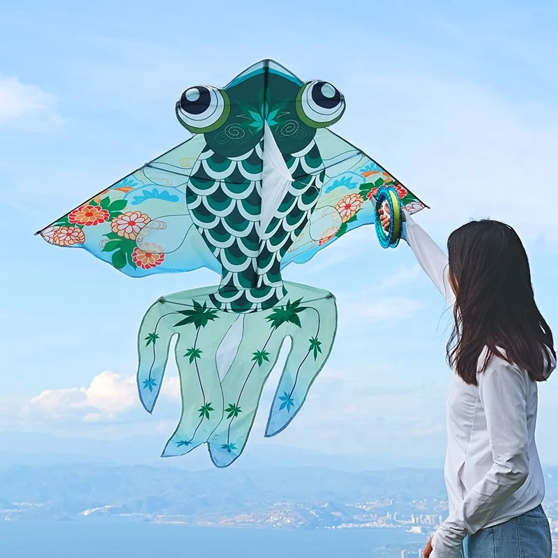 Best Selling Large Easy Flying Sport Toy Golden Fish Kite with Flying Thread