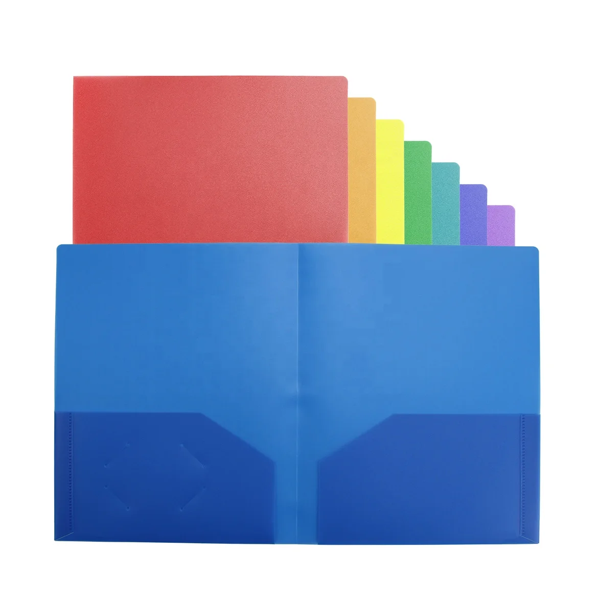 Wholesale Custom Logo Multicolor A4 Size PP Plastic Documents Folders With 2 Pockets And Card Holder Letter Size Poly Folders