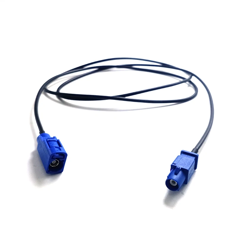 Customizable blue Fakra male to Fakra female tail cable indoor RF cable