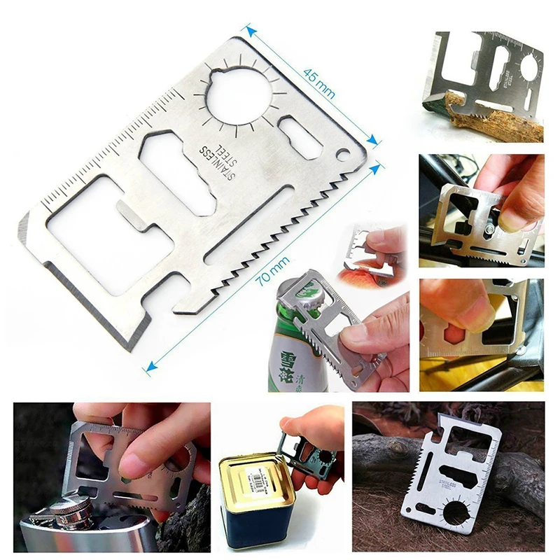 Outdoor 6 in 1 survival kit,Emergency camping gear kit with Multi-function tool Fire starter Flashlight