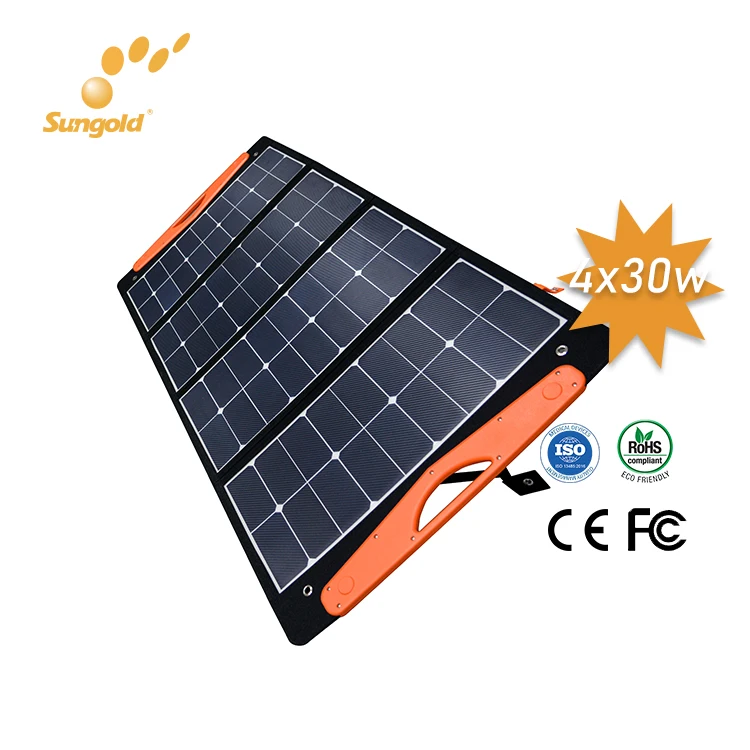 105W Sunpower Monocrystalline Foldable Solar Panel Portable Solar Charger With 10A Charge Controller For 12V Battery