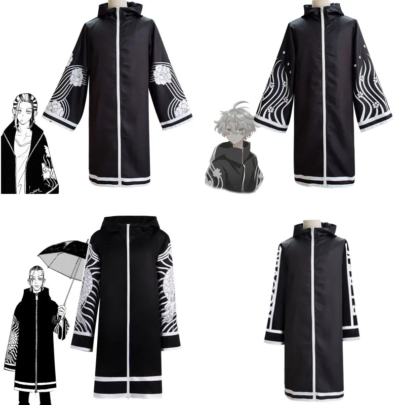 Anime New Tokyo Revengers Senju Kawaragi Cosplay Costume Brahman Kimono Robe Cloak Trench Uniform Halloween
