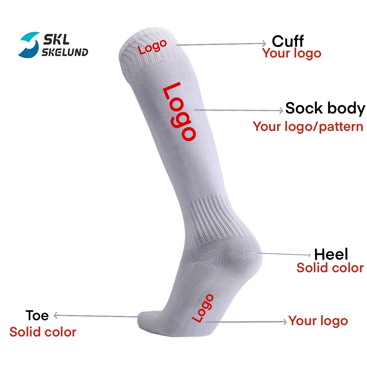 Wholesale Cutom Logo Athletic Compression Football Soccer Socks Over The Knee High Socks For Youth and Men Multi-sport Tube Sock