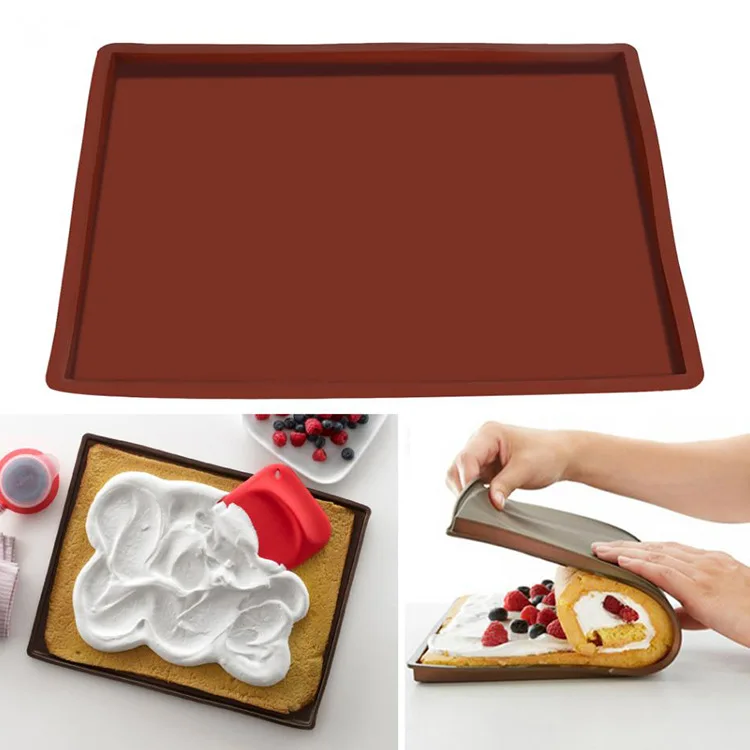 Silicone Swiss Cake Roll Pad for Baking Grill Barbecue Mat Essential Tool for Dishes & Pans