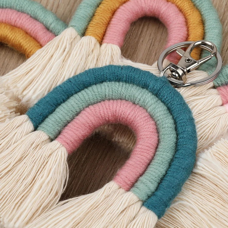 Factory Directly Sales Best Quality Fashion Rainbow style Accessories KeyChain Decoration for bags school bag mobile car room