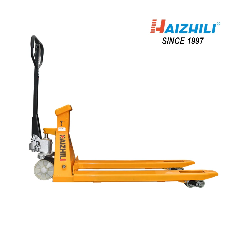Haizhili Handing Equipment Accept Customized Construction Works Digital Scale Hand Pallet Truck