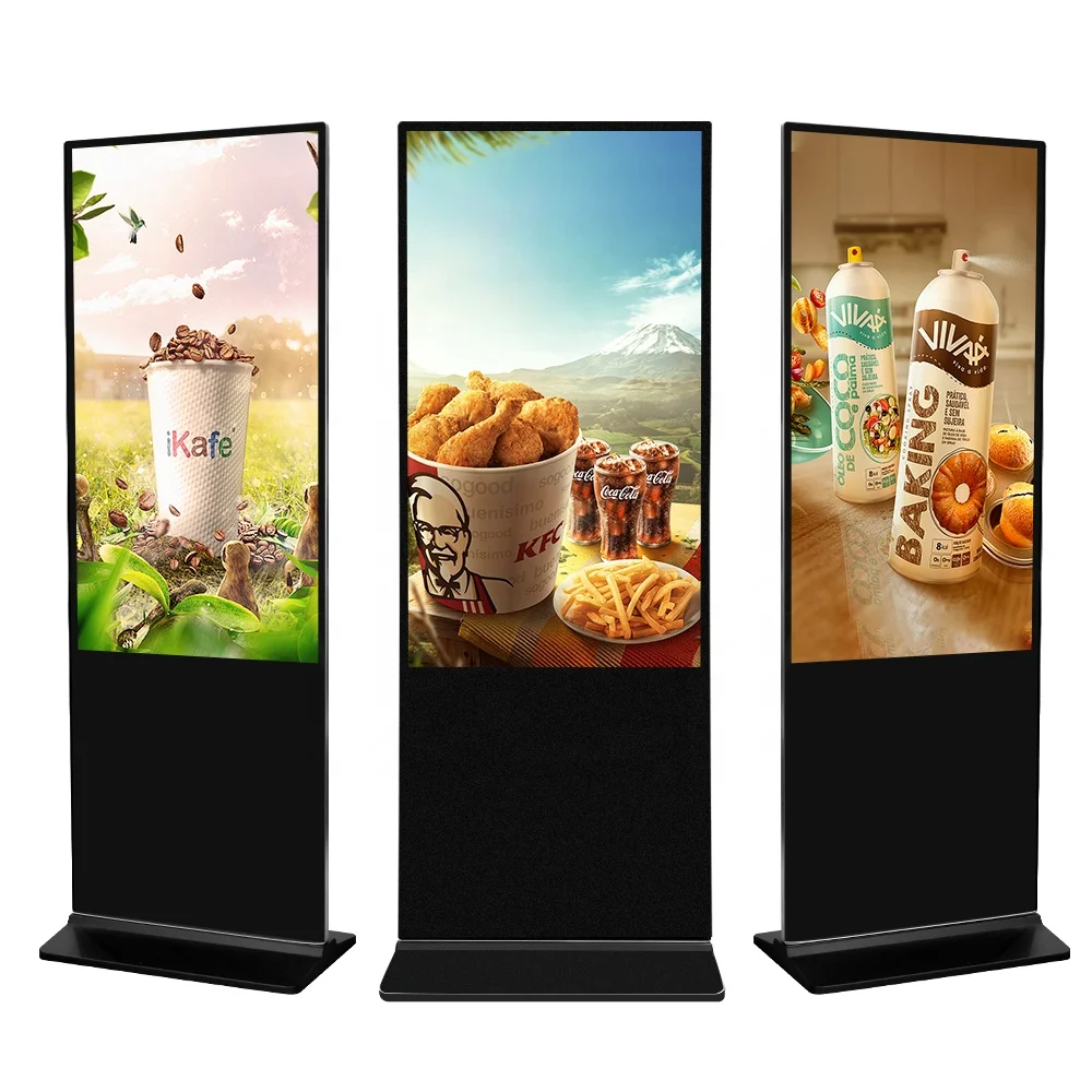 Indoor 65 Inch Touch Interactive LCD Screens Digital Vertical Advertising Display Machine Floor Stand Kiosk