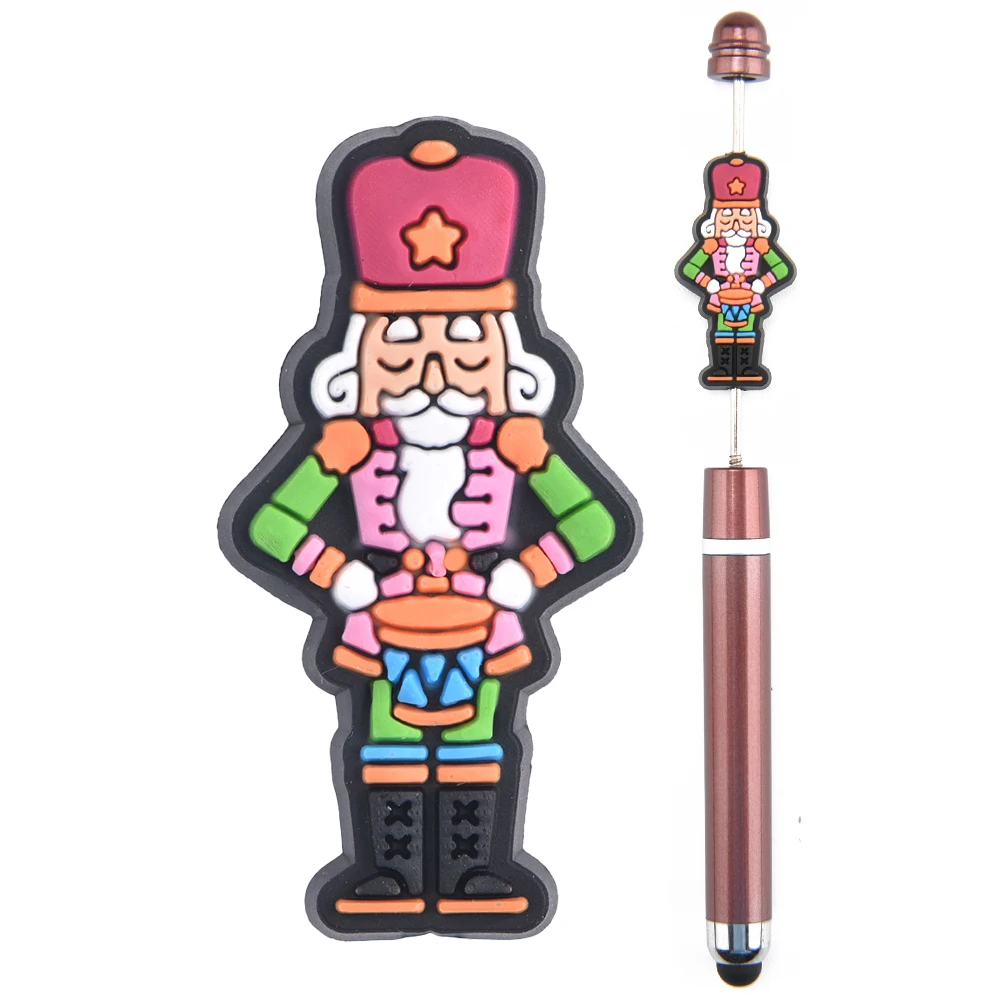 Custom Silicone Focal Beads  Eco Friendly PVC bead For DIY Making Key Chain Bracelets Pens Jewelry Christmas Silicone focal bead