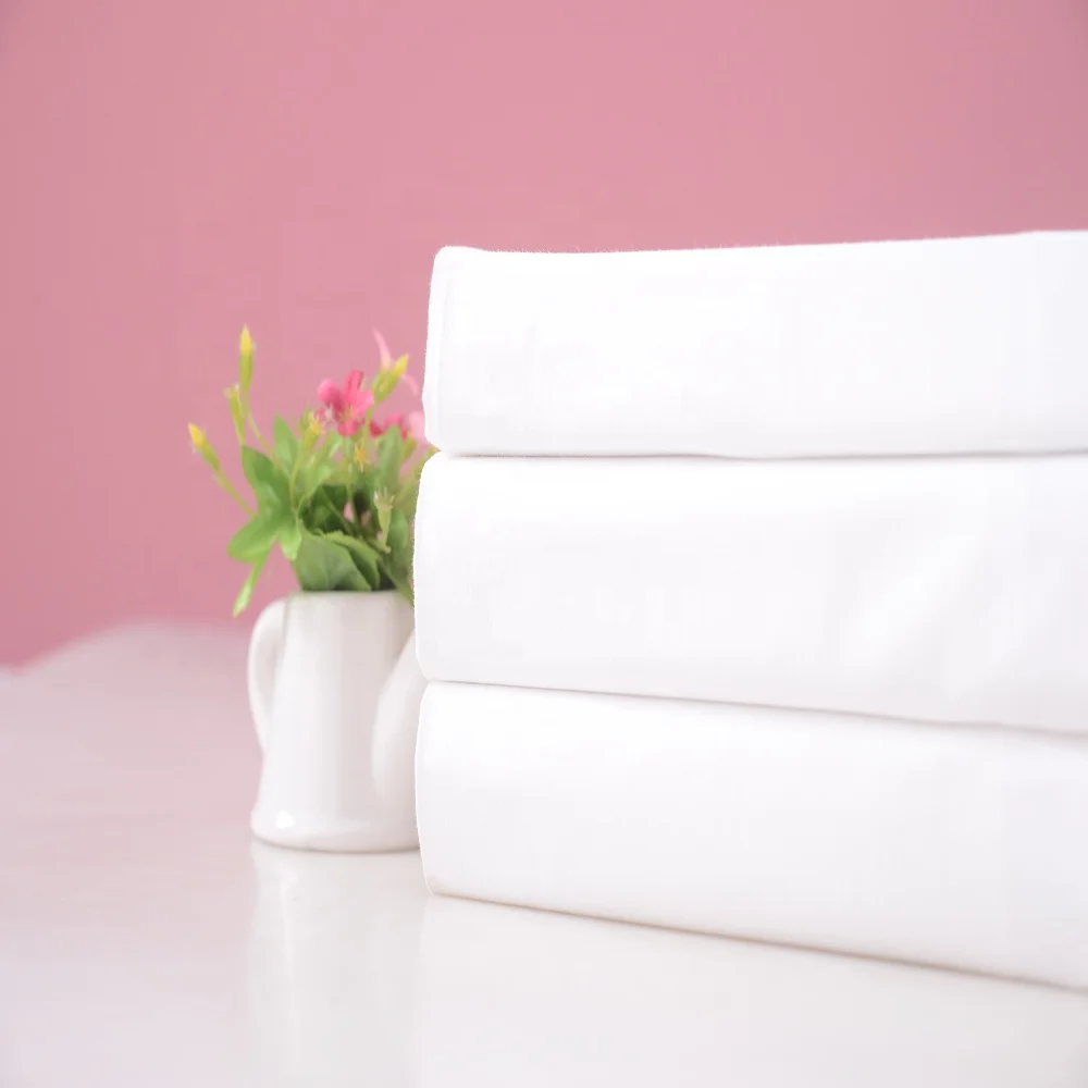 220TC 40*40 133*85 hotel textile white bed linen sheets CVC50/50 60/40 plain fabric textiles
