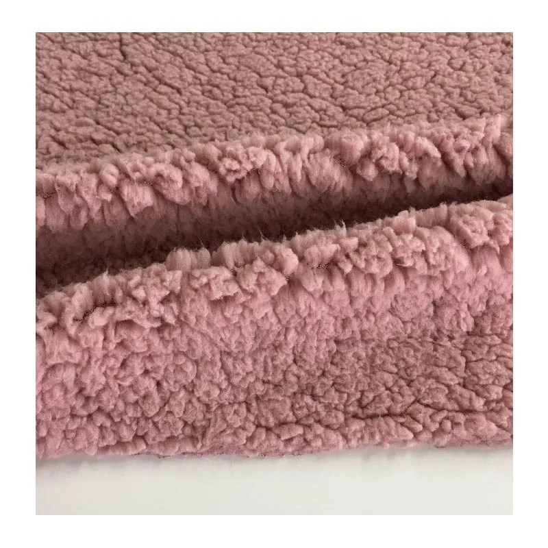 100%Poly One Side Brush Sherpa Fleece Berber Fleecce Fabric For Jacket Blanket Pajamas Ladies Coat