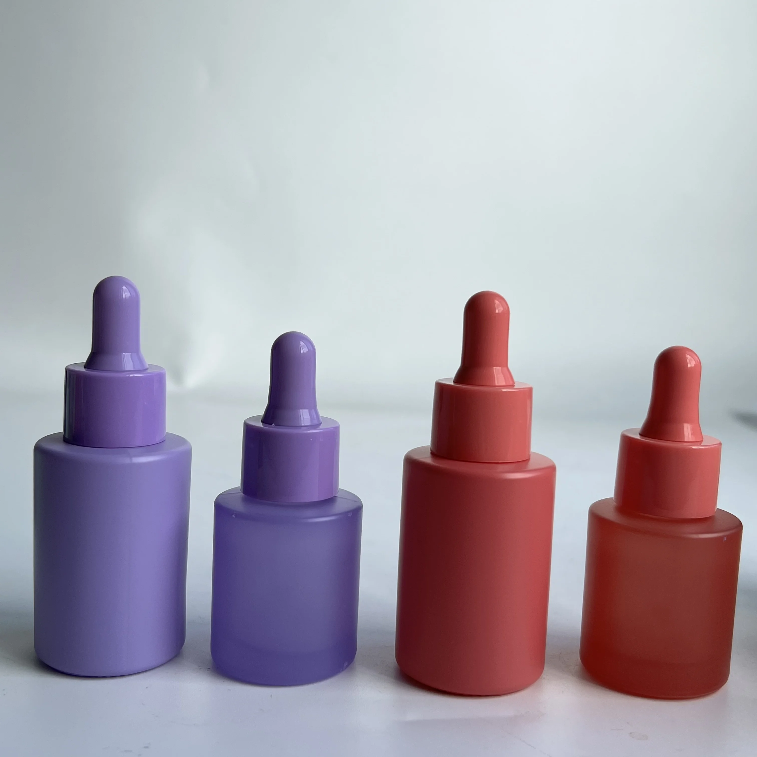 Colorful Frosted Travel Cosmetic Glass Eye Dropper Bottle Empty Essential Oil Bottles With Pure Glass Pipette 15ml 30ml 50ml