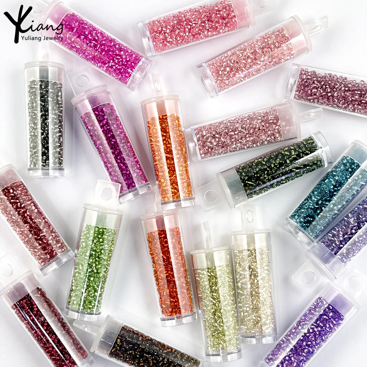 Wholesale 2mm high-quality silver coated glass rice beads, used for DIY bracelet necklace making, jewelry and clothing materials