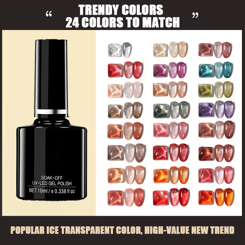 Summer spring 24 colors Ice through nail polish uv gel nude translucent uv poly gel nail polish other nail painting