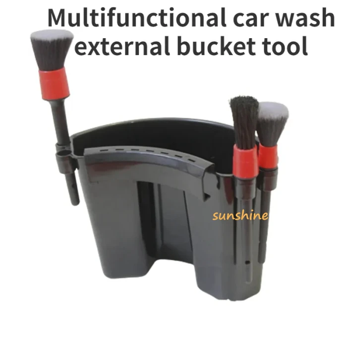 SS Exterior Hanging Organizer Bucket Tool Towel Brush Storage Wash Bucket Parking Lot Car Wash Hanging Bucket Tool
