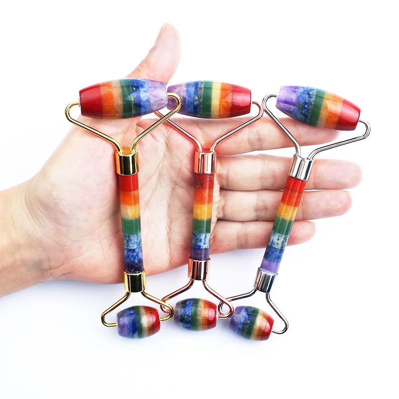
Manufacturers Support Custom Double Headed Multicolor Jade Facial Roller Massager Anti Aging Slimming Facial Roller Jade 