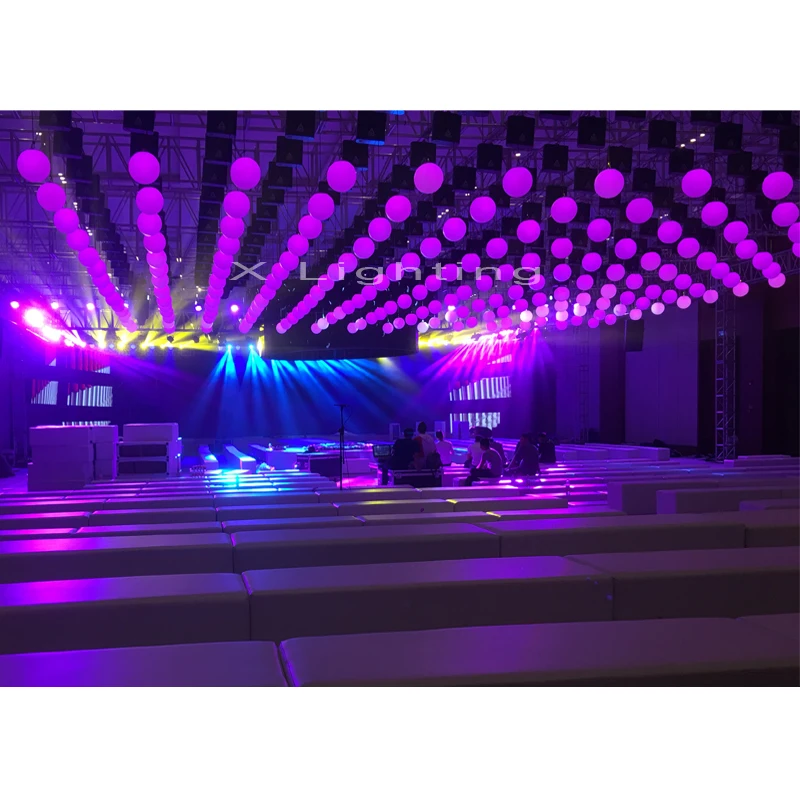 Professional DJ Disco LED Kinetic Lights Ball Winch System DMX512 Control Aluminum Body Concerts Weddings Hotels Clubs Rental