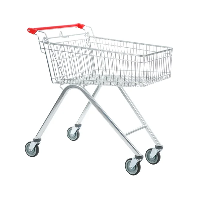 KAIJIA Australia type 70L and 90L  high bottom metal 4 wheels supermarket trolley shopping cart with wheels
