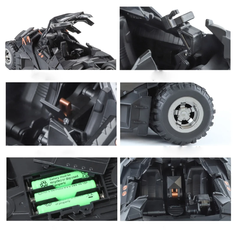 Genuine license High quality 1:18 The Dark Knight Trilogy Batmobile Diecast car model Tail spray Unique design Collection gifts