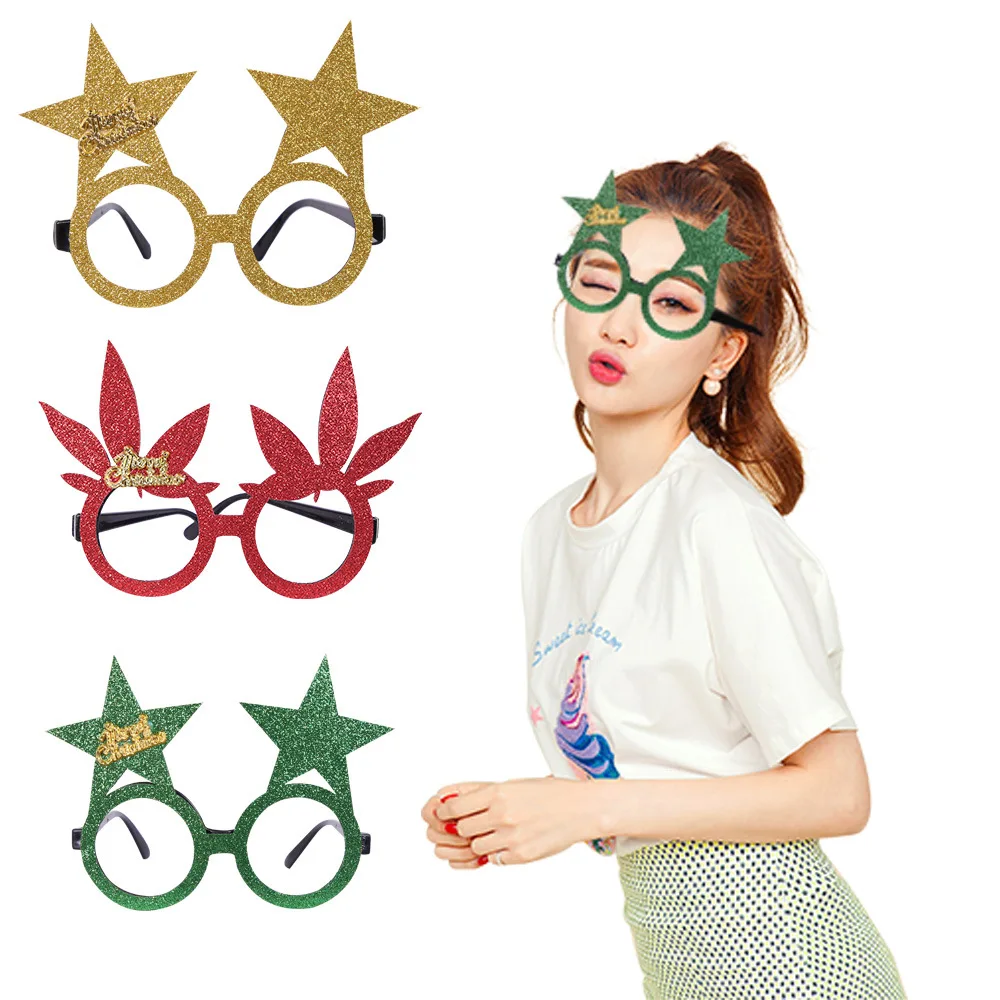 2023 New Christmas Glasses Party Decoration Adult Children Star Eyeglasses Frame Christmas Glasses