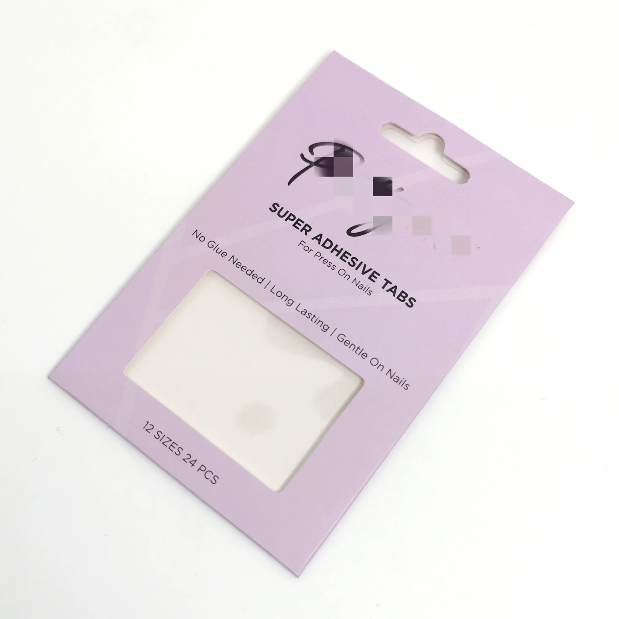 custom logo biodegradable cardboard paper envelope packaging for press on nail with die cut hole