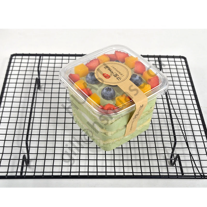 High quality transparent cake food blister tray packaging box dessert plastic small box dessert cake plastic containers