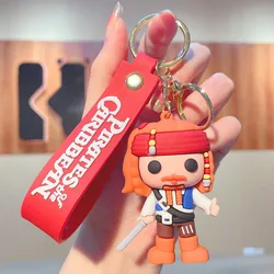Hot Sale 3D Cartoon Anime Kawaii Q Pirats Keychain Custom Cartoon 3D Pvc Q Pirats Key Chain