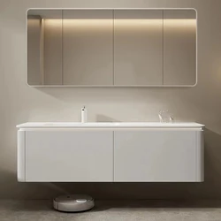 Wholesale Single Single Modern Wooden Panel Bath Cabinet Bathroom Vanities With Mirror Sink