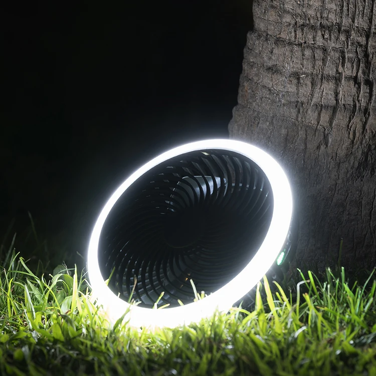 Upgrade version summer fan outdoor air cooling tripod fans remote control portable Camping fan with led light
