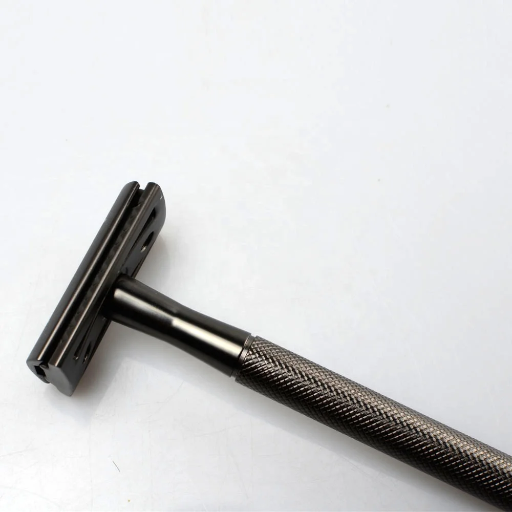 Professional Black Metal Handle Double Edge Blade Mens Safety Shave Razors
