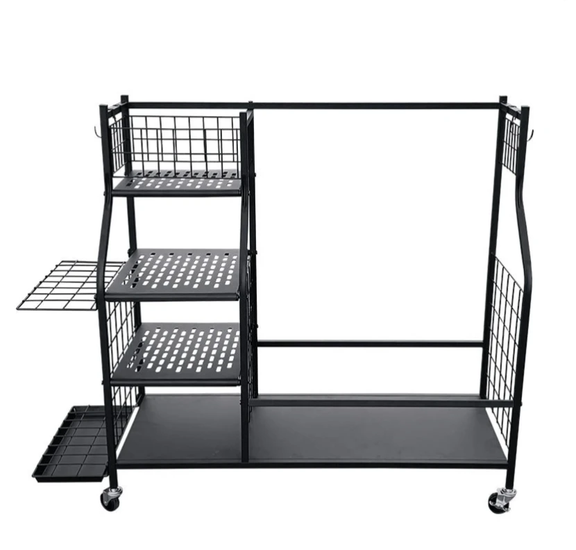 Golf Bag Organizer Garage Storage Stand with Lockable Wheels Fits  Golfing Equipment Accessories