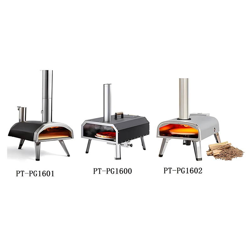 Commercial Steel and Metal Wood Pellet Pizza Oven With Gas Burner Smokeless and Folding Features for Home Kitchens and Parties