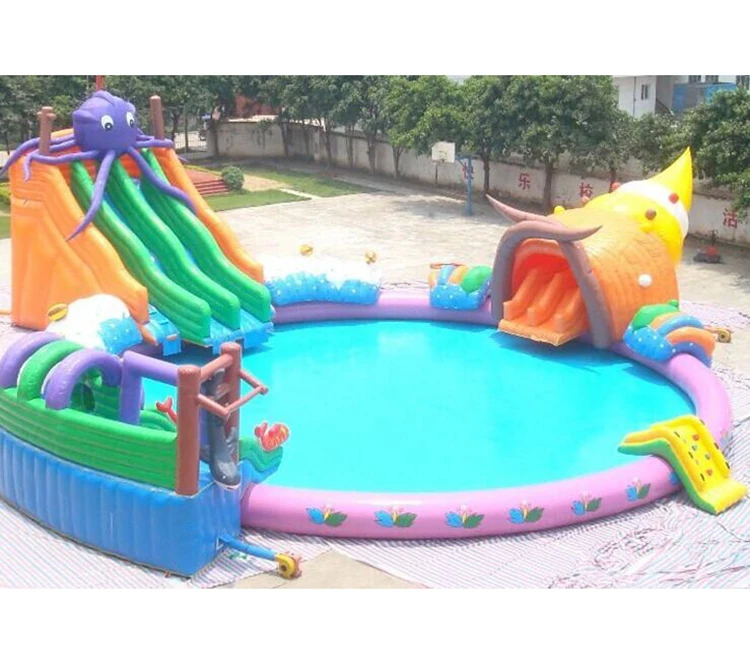 Large jump house bouncer water play equipment park 24 foot inflatable water slide for adults