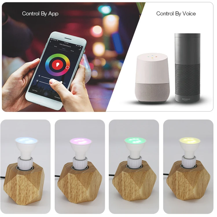 Tuya plastic colorful indoor lighting smart bulb RGB GU10 5W 6W wifi spot light google assistant Alexa zigbee smart bulb